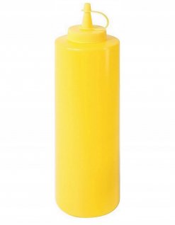 Dyspenser polietylenowy do sosów, wym. 6,5x24 cm, pojemność 0,7 litra, żółty, model 1460/703